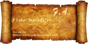Flohr Adrián névjegykártya
